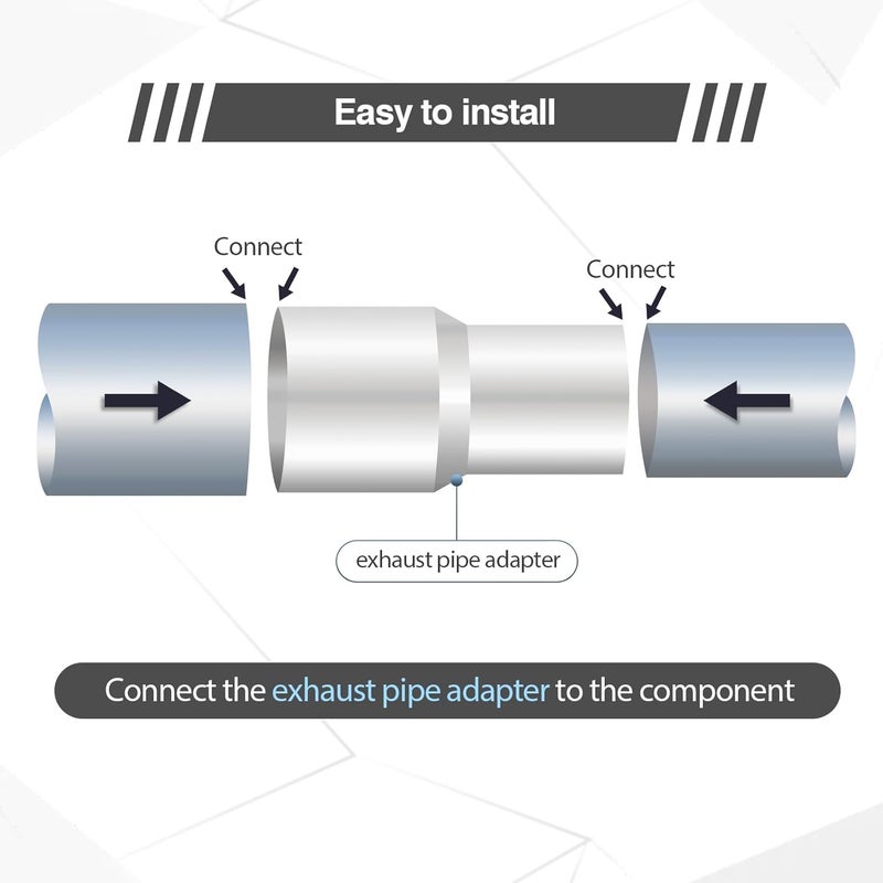 GESEXI Exhaust Adapter Connector 2.5"ID to 3"ID，Exhaust Adapter Total Length 4 "Stainless Steel Polished. - Image 4